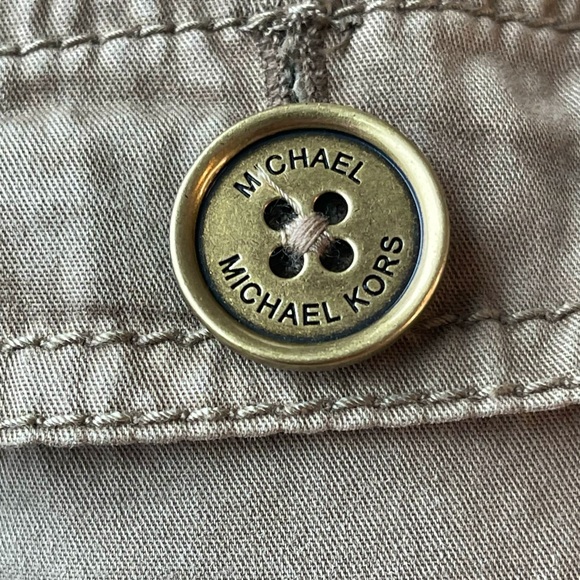 Michael Kors 90s Y2K Utility Jacket Sz 4 Xs; Zipper Trim Ruffles, Khaki Green - Picture 8 of 11